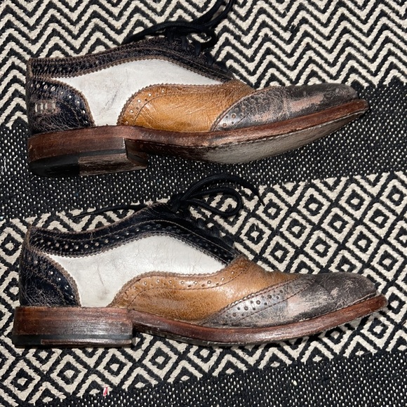 Bed Stu Lita Tricolor distressed leather lace-up loafers, 8 - Picture 6 of 12